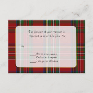 Tarjeta RSVP de Boda Real de Stewart Plaid