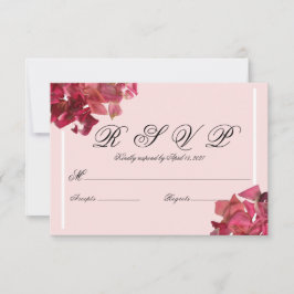 Tarjeta RSVP de Boda Romántica Rosa Rosa Petal