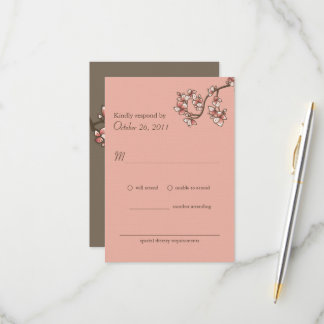 Tarjeta RSVP de Boda Rosa