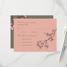 Tarjeta RSVP de Boda Rosa