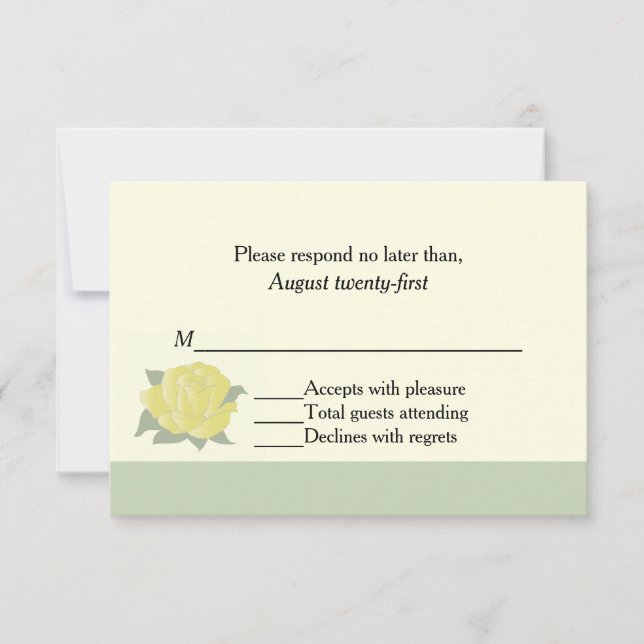 Tarjeta RSVP de boda rosa amarilla de Texas (Anverso)