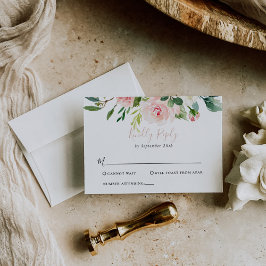 Tarjeta RSVP de Boda Rosa Gold Elegant Fall