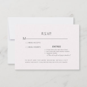 Tarjeta RSVP de boda rosa pálida