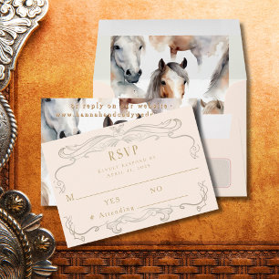 Tarjeta RSVP de Boda Rosa para los amantes de los 