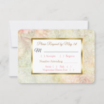 Tarjeta RSVP de Boda Rosa Pastel