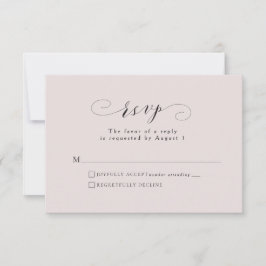 Tarjeta RSVP de boda rosa rosa rubia formal elegan