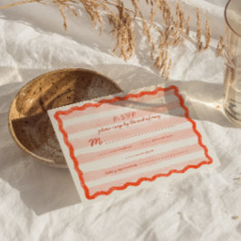 Tarjeta RSVP de Boda Rosa y Roja Moderna.