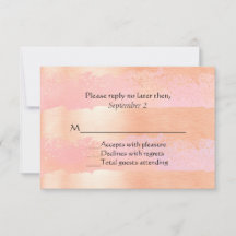 Tarjeta RSVP de Boda Rosada Rubor y Gold Romance W
