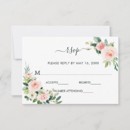 Tarjeta RSVP de boda Rubor Rosada