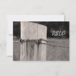 Tarjeta RSVP de Boda Rural de Rancho Post Country