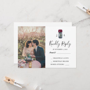 Tarjeta RSVP de boda rusa con fotos de casamiento 