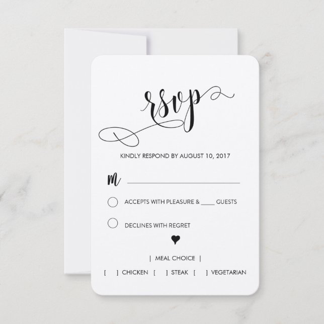 Tarjeta RSVP de boda rústica (Anverso)