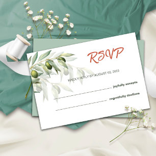 Tarjeta RSVP de Boda Rústica de Agua para Ramas de