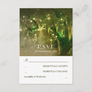 Tarjeta RSVP de Boda Rústica de Árbol de Oble de L