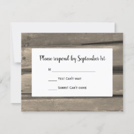 Tarjeta RSVP de Boda Rústica de Barn de Campo de M