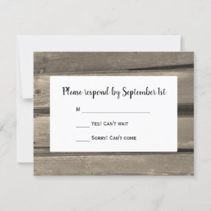 Tarjeta RSVP de Boda Rústica de Barn de Campo de M