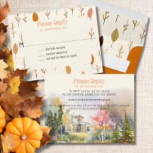 Tarjeta RSVP de Boda Rustica de Boda Blanca de Oto