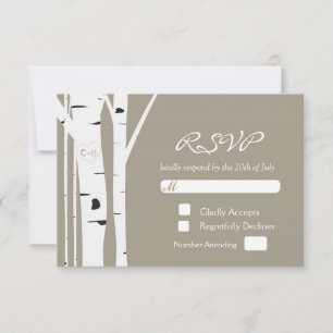 Tarjeta RSVP de Boda Rústica de Corazón tallada en