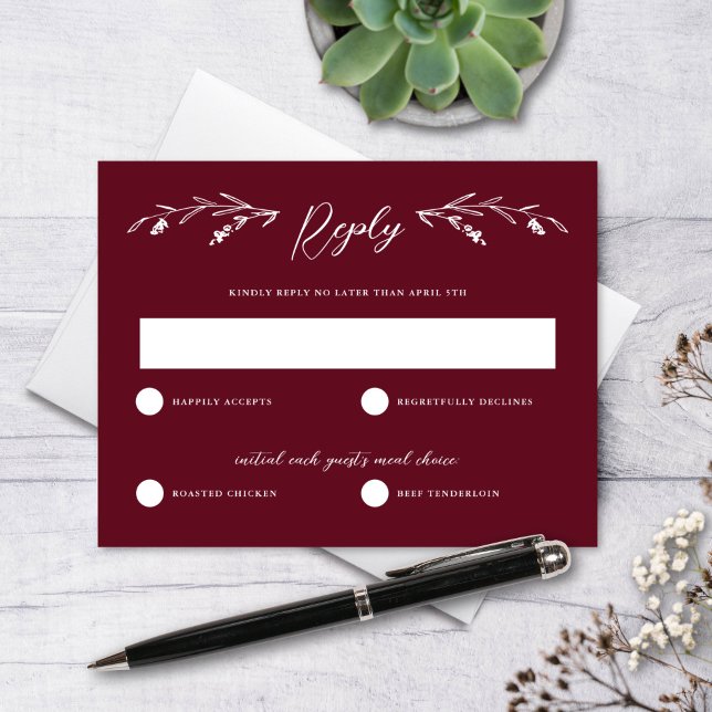 Tarjeta RSVP de Boda Rústica de Flor Silvestre de  (Subido por el creador)