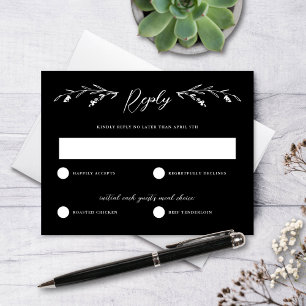 Tarjeta RSVP de Boda Rustica de Flora Silvestre Bl