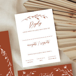 Tarjeta RSVP de boda rústica de flores silvestres 