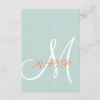 Tarjeta RSVP de Boda Rústica de Linaje Verde Coral
