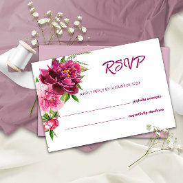 Tarjeta RSVP de Boda Rústica de los pueblos rosado