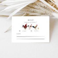 Tarjeta RSVP de Boda Rustica de Pollo