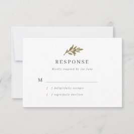 Tarjeta RSVP de Boda Rústica de RSVP de Rama de Ol
