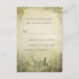 Tarjeta RSVP de boda rústica de Woodland Wedding