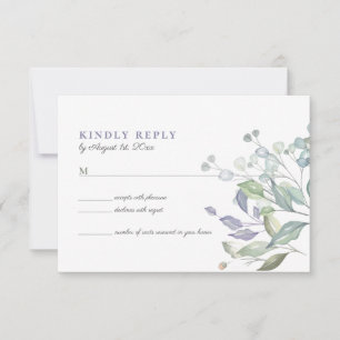 Tarjeta RSVP de Boda Rústica Eucalyptus Greenery W