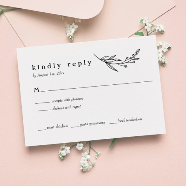 Tarjeta RSVP de boda rústica folk-flor (Subido por el creador)