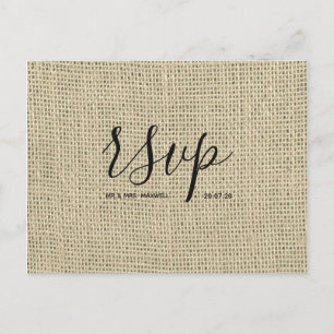 Tarjeta Rsvp de Boda Rústica   Secuencia de comand