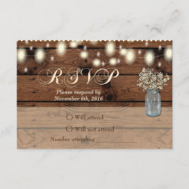 Tarjeta RSVP de boda rústica, tarjeta RSVP, rustic