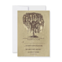 Tarjeta RSVP de Boda Rústica Twinkle Lights Tree