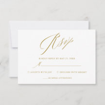 Tarjeta RSVP de Boda Sencilla de Guión Elegante de