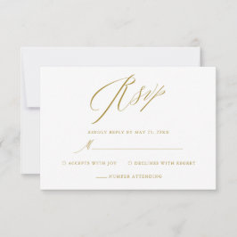 Tarjeta RSVP de Boda Sencilla de Guión Elegante de
