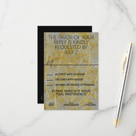 Tarjeta RSVP de boda Silver Lining