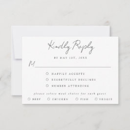 Tarjeta RSVP de boda simple