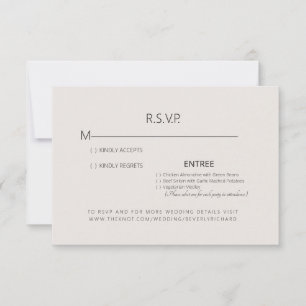 Tarjeta RSVP de boda simple Beige