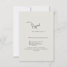 Tarjeta RSVP de boda simple crema para siempre fie