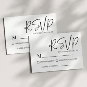 Tarjeta RSVP de boda simple mínima clásica moderna