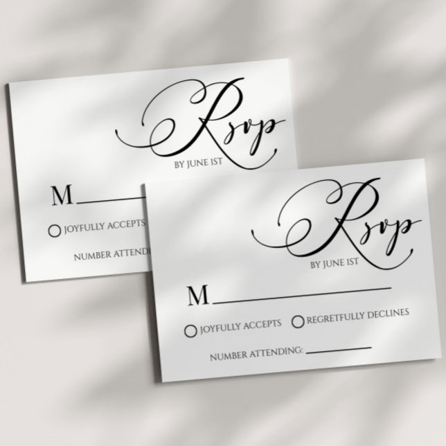 Tarjeta RSVP de boda simple mínima clásica moderna (Subido por el creador)