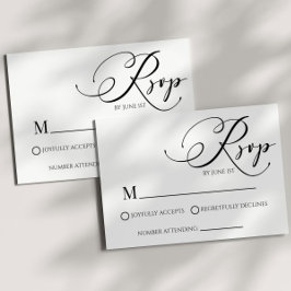 Tarjeta RSVP de boda simple mínima clásica moderna