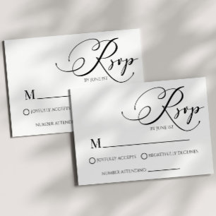 Tarjeta RSVP de boda simple mínima clásica moderna