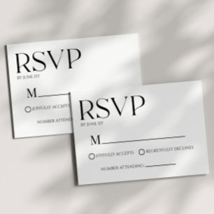 Tarjeta RSVP de boda simple mínima clásica moderna