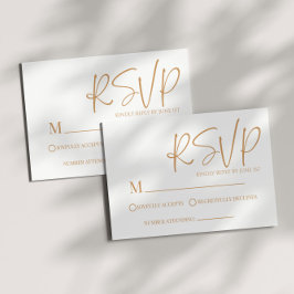 Tarjeta RSVP de boda simple mínima en beige modern