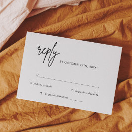 Tarjeta RSVP de boda simple Minimalista moderna