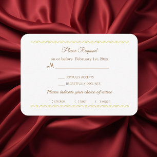 Tarjeta RSVP de boda simple y elegante