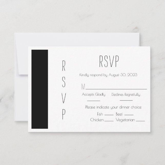 Tarjeta RSVP de boda simple y simple de presupuest (Anverso)